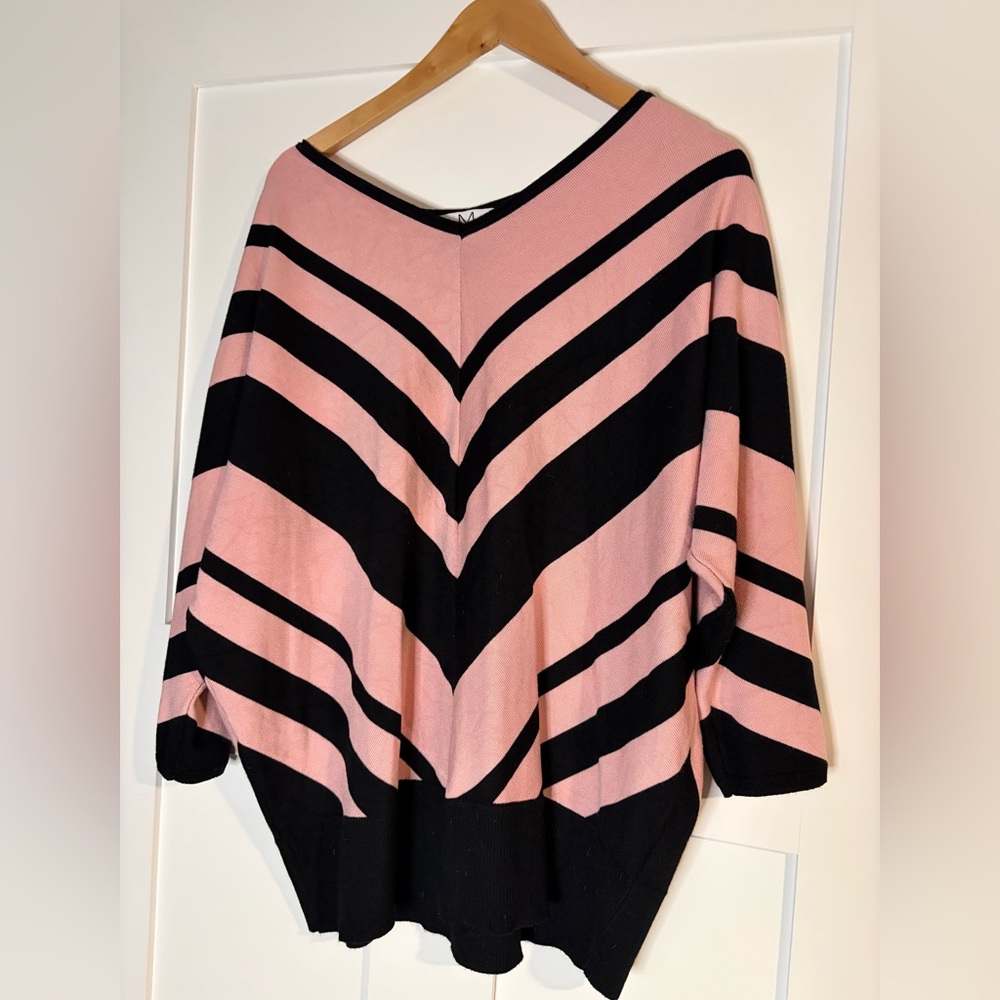 Magaschoni‎ Pink and Black Knit Top